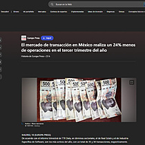 El mercado de transaccin en Mxico realiza un 24% menos de operaciones en el tercer trimestre del ao